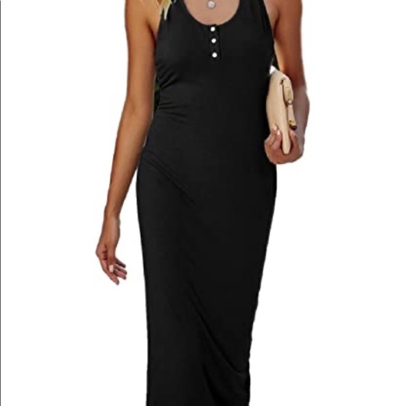 Women Sleeveless Midi Dress Bodycon Fitted  with Button   (brand new with tag) - Picture 3 of 5